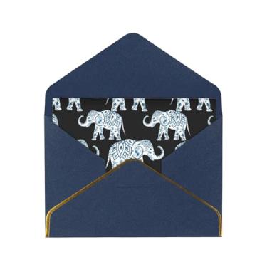 Imagem de SKKNT Cartões comemorativos com estampa de elefante para todas as ocasiões, convites de festa de aniversário de casamento, 12,7 x 15,2 cm