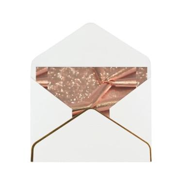 Imagem de SKKNT Cartões comemorativos com glitter ouro rosa para todas as ocasiões, convites de festa de aniversário de casamento, 12,7 x 15,2 cm