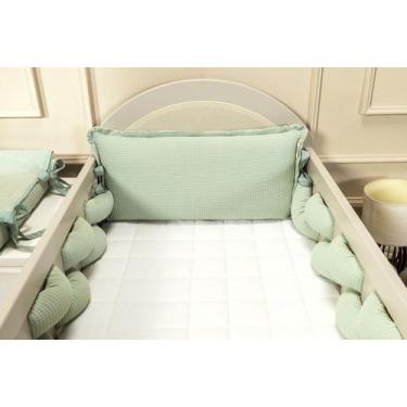 Imagem de Kit Berço Americano de Trança Exclusivo Waffle 100% Algodão - 08 Peças