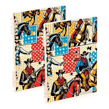 Imagem de Burbuja Cadernos com nome, papel pautado universitário A5 com 60 folhas, fichário para escritório, 2 unidades