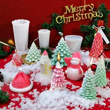 Imagem de 1 peça de árvore de Natal DIY, molde de vela de silicone para decoração de bolo de sabonete, festival, artesanato, decoração de casa, fabricação de velas, suprimentos (2)