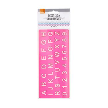 Imagem de Régua Alfanumérica 20cm Brw Rosa