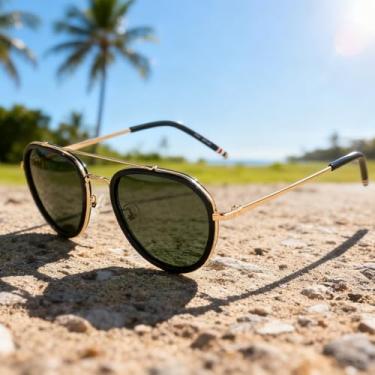 Imagem de Óculos de sol aviador para mulheres e homens, óculos de sol retrô para dirigir ao ar livre, proteção UV, A - Preto