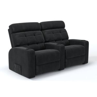 Imagem de Sofá 2 Lugares Reclinável Elétrico Em Tecido Suede Linha Cinema