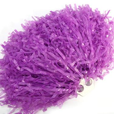 Imagem de Generic Poms de Torcida para Líderes de Torcida, Flor Elástica Durável para Dança de Esquadrão Juvenil, 2 Peças de Pompons para Festa Esportiva para Crianças (Roxo)