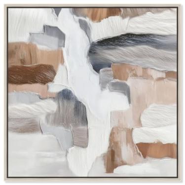 Imagem de Earthy Art I Impressão em tela minimalista arte de parede por Art Remedy, moldura prata, 61 x 61 cm