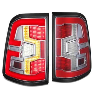 Imagem de DNA MOTORING Par de lanternas traseiras de barra de luz LED compatível com Ram 1500 2019-2024, serve para modelos com lâmpadas traseiras LED de fábrica sem detecção de ponto cego, cromado, TL-HAY-003