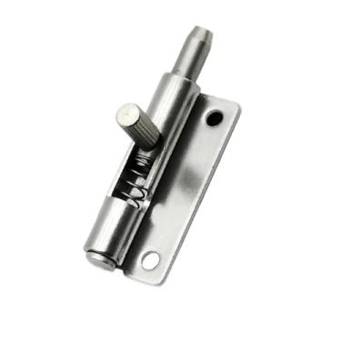 Imagem de Trava de mola de ferro galvanizado F6-20 Pino retrátil de porta de armário de aço inoxidável articulado destacável 1 peça (aço inoxidável)