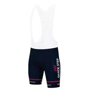 Imagem de Bermuda Ciclística Masculina Quick Step 2025 Azul Respirável Em Lycra 