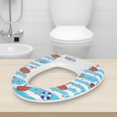 Imagem de Assento Adaptador Infantil Vaso Sanitario Redutor Desfralde Higienico Anatomico Crianca Bebe Banheiro Azul Encaixe Seguro Resistente Pratico