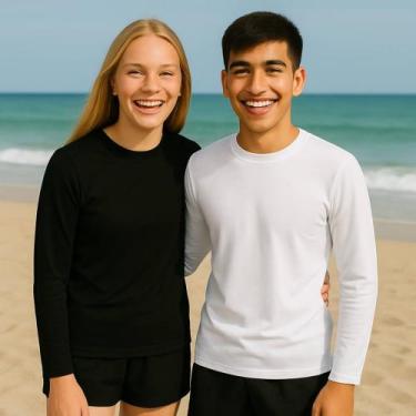 Imagem de Kit c/ 2 Camisetas Térmica Proteção UV Original Segunda Pele Manga Lon