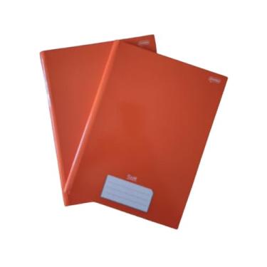 Imagem de Kit Dois Cadernos Encadernação Brochura Capa Dura 96 folhas (Laranja)