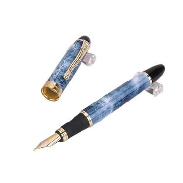Imagem de DFAMIN Caneta-tinteiro azul luxuosa Dazzle Canetas de tinta de metal para material de escritório material escolar (15)