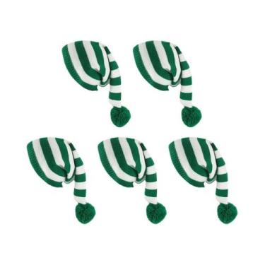 Imagem de Gorro De Natal Unissex Com Cauda Longa, Gorro De Tricô Com Pom Pom Jum