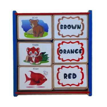 Imagem de Os animais e suas cores em inglês brinquedo educativo - BRINQUE E LEIA