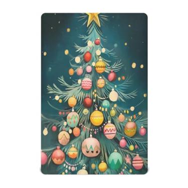 Imagem de Wassud Jogo de lençol colorido para berço de árvore de Natal para meninos e meninas, lençol com elástico, neutro, 68 x 99 cm