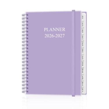 Imagem de Agenda 2026-2027 - Agenda 2026 2027 semanal e mensal de julho de 2026 a junho de 2027, agenda 2026 2027 com bolso interno, faixa elástica, 16,3 cm x 21,6 cm, roxo