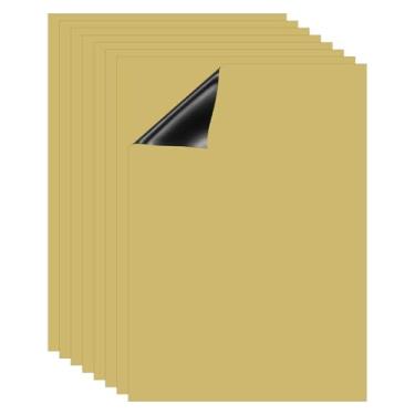 Imagem de PATIKIL Quadro apagável a seco, pacote com 8 ímãs A4, quadro branco, calendário de geladeira, quadro magnético, material de escritório para casa, cozinha, geladeira, mesa, parede, dourado