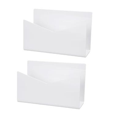 Imagem de Fockety Organizador de Correio Acrílico, 2 Pacotes de Suporte de Arquivo Acrílico Transparente Organizador de Arquivo de Correio Pasta de Vertical Classificador de (WHITE)