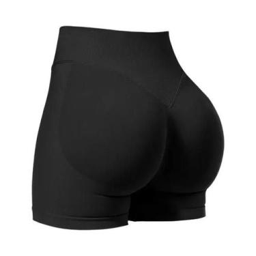 Imagem de Shorts De Yoga De Alta Elasticidade 4.5'' Sem Costura Com Efeito De Bu