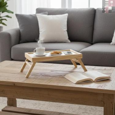 Imagem de Bandeja Café da Manhã Na Cama De Mesa Para Servir Pés Dobrável Small E