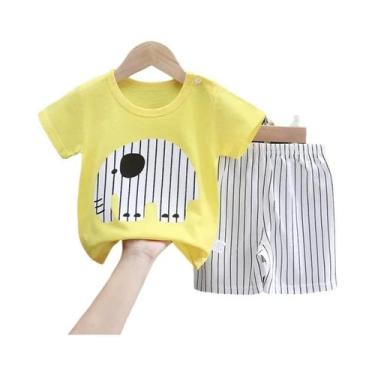 Imagem de Conjunto De Roupas De Verão Para Crianças, Camiseta De Algodão E Short