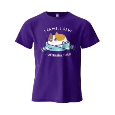 Imagem de Camiseta Gráfica Oversized Com Estampa De Gato Humorística Para Homens