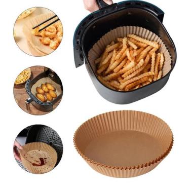 Imagem de Kit 100 Uni Papel Forro Air Fryer Antiaderente Descartavel - Forro de 