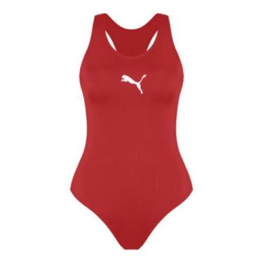 Imagem de Maiô Nadador Puma Adulto Proteção UV50+, Vermelho, M