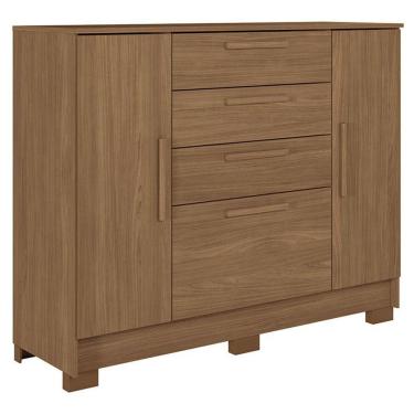 Imagem de Comoda Pinhais 2 Portas 4 Gavetas Jatobá Acetinado - Santos Andirá