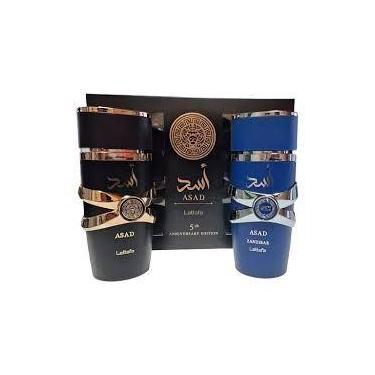 Imagem de Kit Asad 5th Lattafa  Asad Black e Asad Zanzibar 100ml Edição Especial