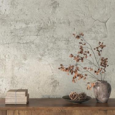Imagem de FunStick Papel de parede de 61 cm x 508 cm cinza de concreto rachado para banheiro quarto destaque papel de parede impermeável removível vinil industrial cinza cimento papel de contato para bancadas