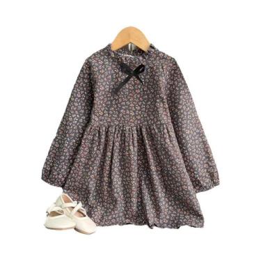 Imagem de Vestido Casual Floral Para Meninas, Roupas De Princesa Para Crianças D