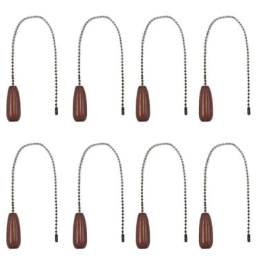 Imagem de Runseaway Extensor de corrente para ventilador de teto de 33 cm, extensão de corrente de puxar pingente de madeira para luz de teto e lâmpada, conjunto de corrente decorativa com contas de café para