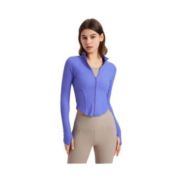 Imagem de Jaquetas Esportivas Femininas Slim Fit De Manga Longa Com Zíper Para Y