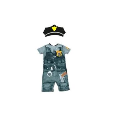 Imagem de Fantasia Roupa Infantil Policial Com Boina De E.v.a. - Bililika, Cinza