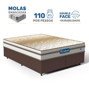Imagem de Cama Box com Colchão de Molas Ensacadas Double Face Pillow Euro Alfa P