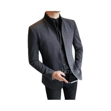 Imagem de Blazer Formal Masculino Branco E Preto De Um Botão, Jaqueta De Terno, 