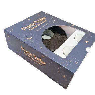 Imagem de Porta Vela Obsidiana Negra Bruta - Coleção Luz da Alma - Patua