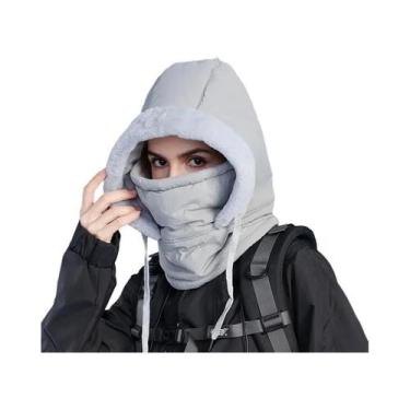 Imagem de Balaclava Unissex Quente De Pelúcia Com Cachecol De Pescoço E Máscara 