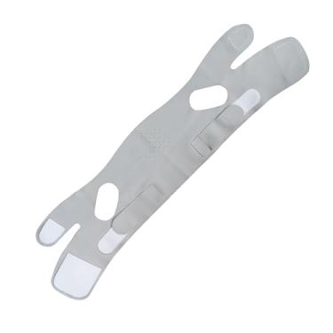 Imagem de Máscara facial reutilizável para levantamento de linha V com alça de queixo, exercitador de mandíbula em forma de V para pele flácida lavável cinto tonificante facial (cinza)