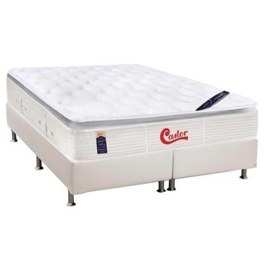 Imagem de Cama Box King: Colchão Molas Ensacadas Castor Pocket Gold Star Vitagel Slx + Base White(193X203)