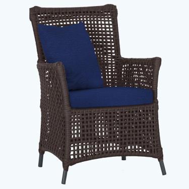 Imagem de Poltrona Igapó Alumínio Pintura Preta Corda Náutica E10 Marrom