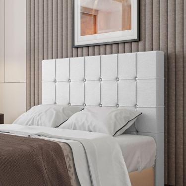 Imagem de Cabeceira Estofada Queen 160 Cm Turmalina Corino Branco