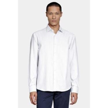 Imagem de Camisa Aramis Manga Longa Slim Xadrez Branco Com Azul-Masculino