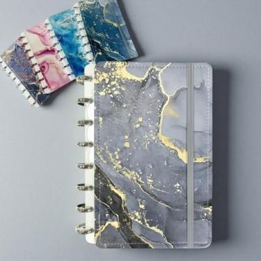 Imagem de Caderno A5 Capa Dura Marmorizado Glitter 80 Folhas Pautadas Destacáveis Caderneta Caderno de Anotações Cadernos Caderno Anotações Caderno Sem Pauta Alternativa Fichario A5 Uso Diário (Marmorizado Glitter A5 (M))