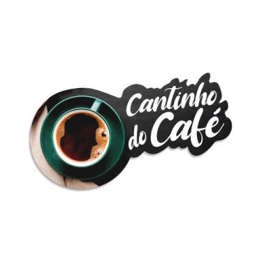 Imagem de Quadro Decorativo Mdf Cantinho do Café Parede 40X20cm 3mm - Decoraset