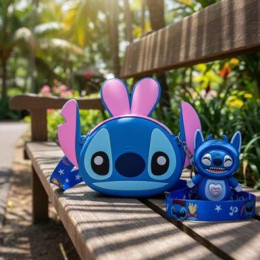 Imagem de Kit Inspirado Stitch Bolsa Infantil Com Chaveiro Cute - Disney