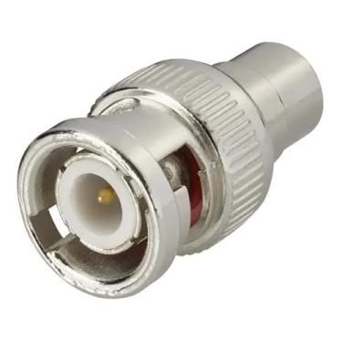 Imagem de Adaptador Conector Em Níquel Bnc Macho Para Rca Femea Rg58 - Chip Sce