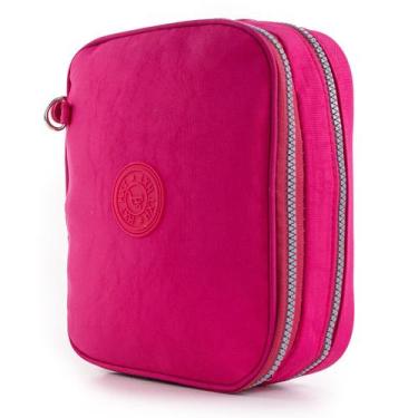 Imagem de Estojo Box Escolar Grande Unissex Divisórias Organizadoras - Hxt, Rosa